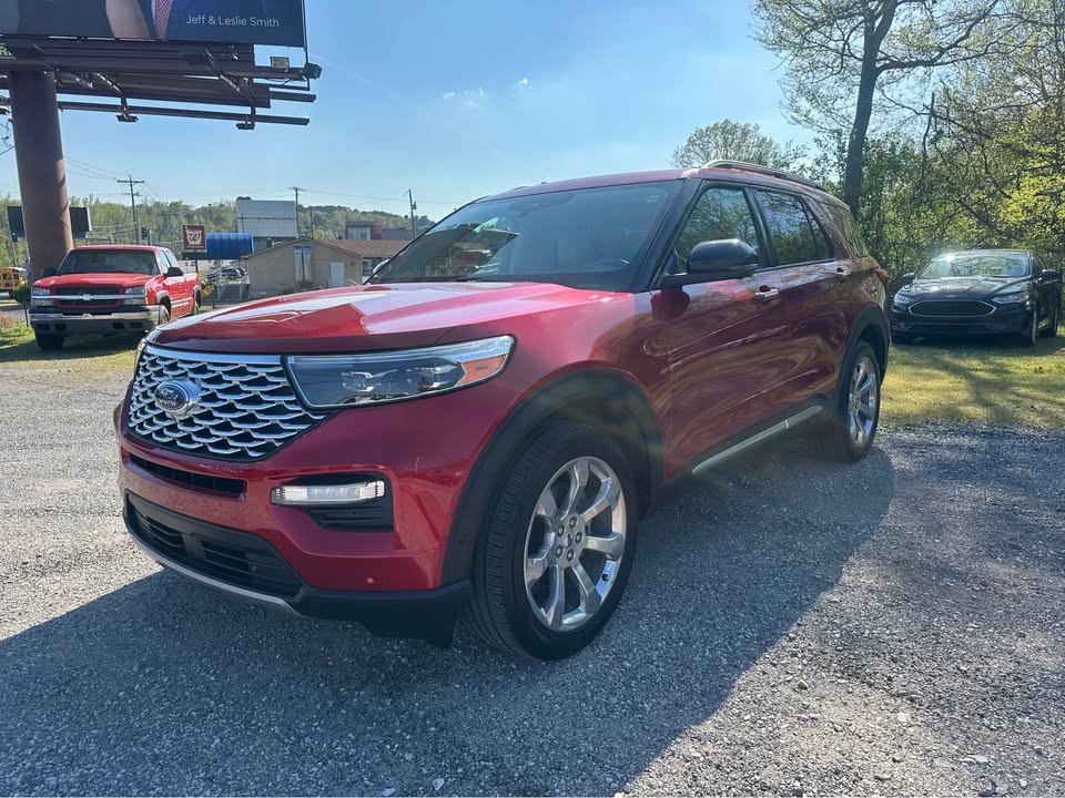 Red 2020 Ford Explorer Platinum